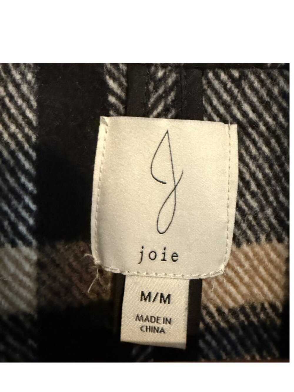Joie Oversized Plaid Coat Jacket Wool Blend Size M - Picture 3 of 3